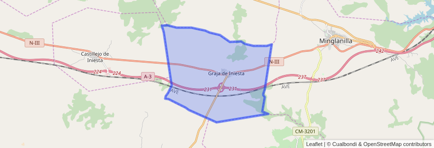 Mapa de ubicacion de Graja de Iniesta.