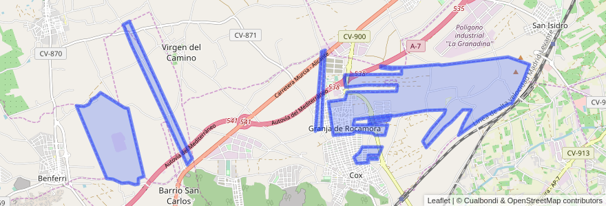 Mapa de ubicacion de Granja de Rocamora.