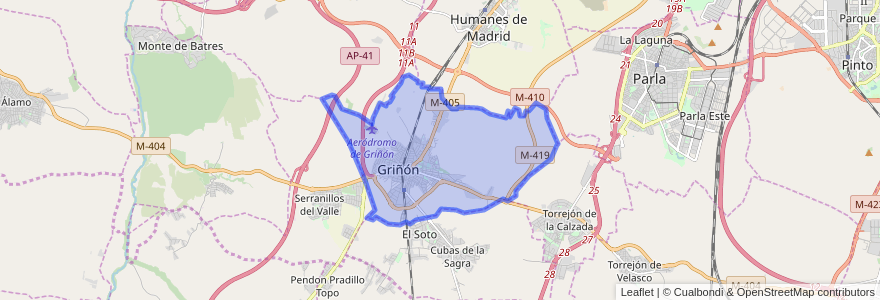 Mapa de ubicacion de Griñón.