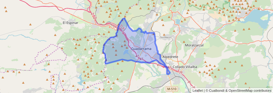 Mapa de ubicacion de Guadarrama.