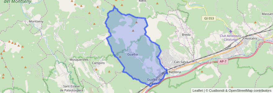 Mapa de ubicacion de Gualba.