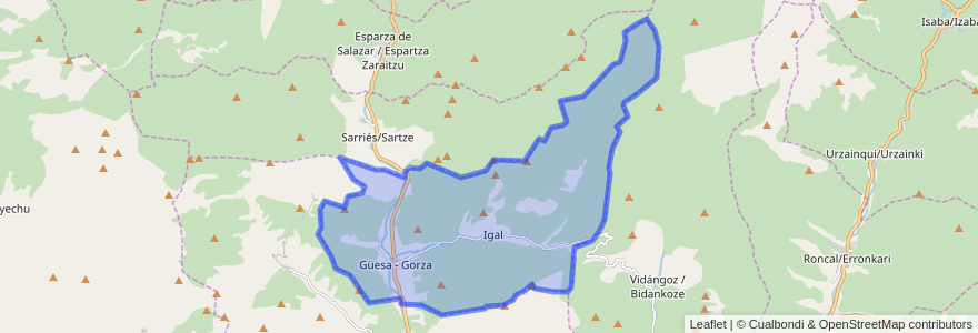 Mapa de ubicacion de Güesa.