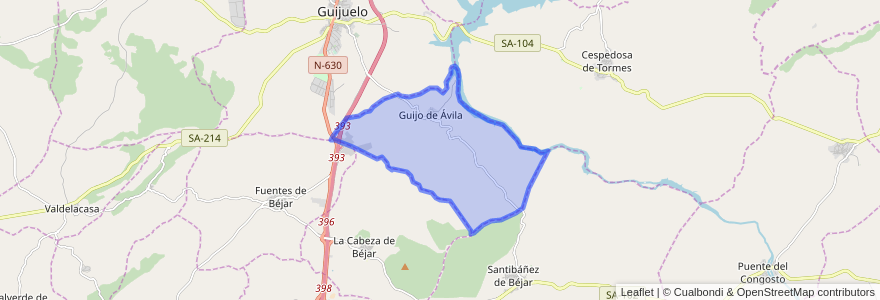 Mapa de ubicacion de Guijo de Ávila.