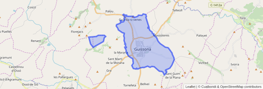 Mapa de ubicacion de Guissona.