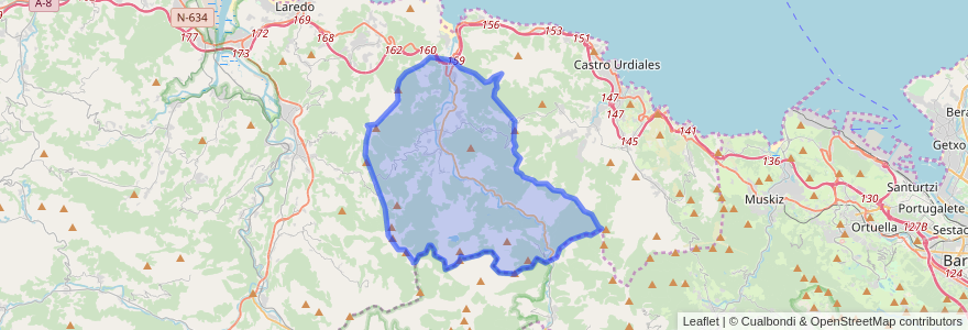 Mapa de ubicacion de Guriezo.