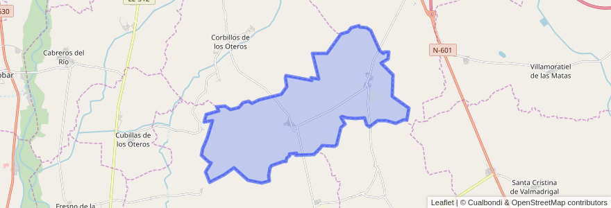 Mapa de ubicacion de Gusendos de los Oteros.