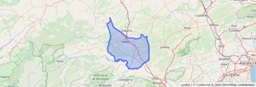 Mapa de ubicacion de Hellín.