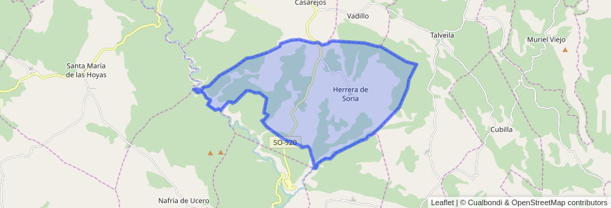 Mapa de ubicacion de Herrera de Soria.