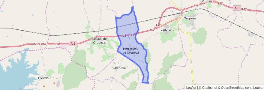 Mapa de ubicacion de Herreruela de Oropesa.