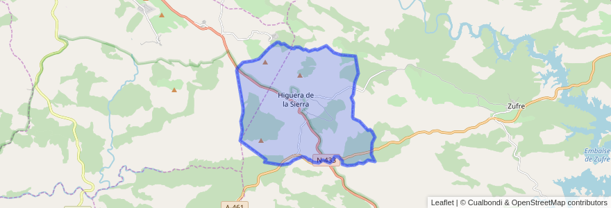 Mapa de ubicacion de Higuera de la Sierra.