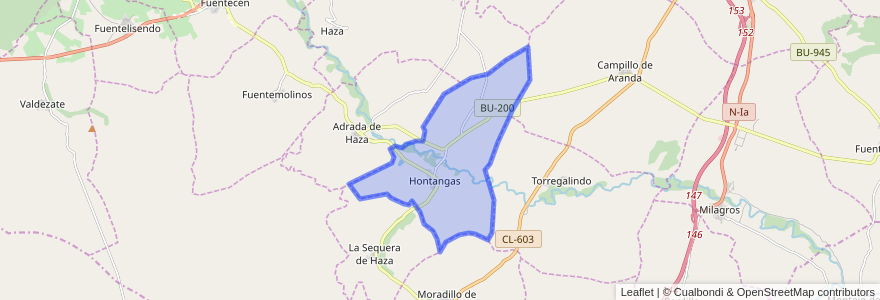 Mapa de ubicacion de Hontangas.