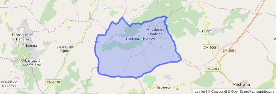 Mapa de ubicacion de Hontoba.