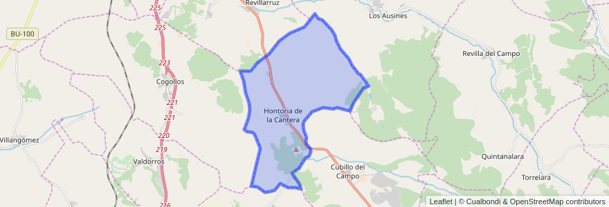 Mapa de ubicacion de Hontoria de la Cantera.