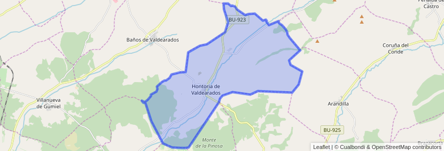 Mapa de ubicacion de Hontoria de Valdearados.