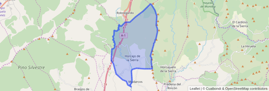 Mapa de ubicacion de Horcajo de la Sierra-Aoslos.