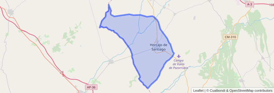 Mapa de ubicacion de Horcajo de Santiago.