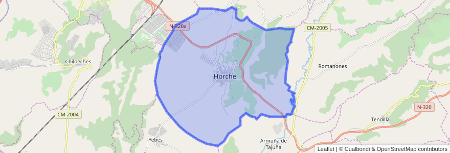 Mapa de ubicacion de Horche.