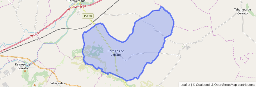 Mapa de ubicacion de Hornillos de Cerrato.