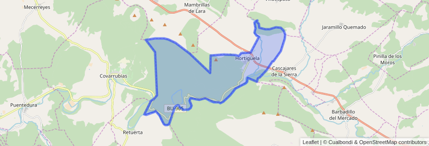 Mapa de ubicacion de Hortigüela.