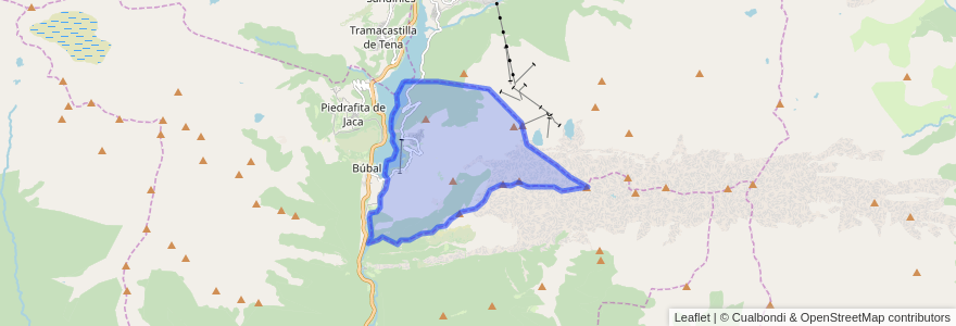 Mapa de ubicacion de Hoz de Jaca.