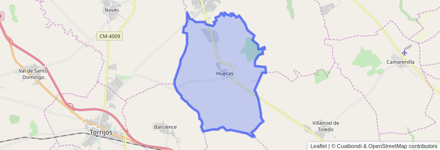 Mapa de ubicacion de Huecas.