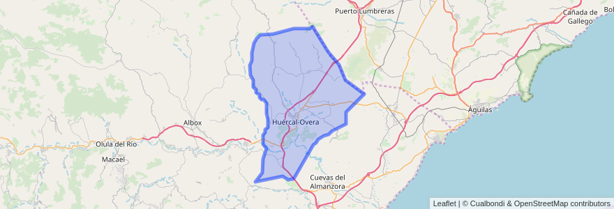 Mapa de ubicacion de Huércal-Overa.