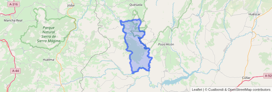 Mapa de ubicacion de Huesa.