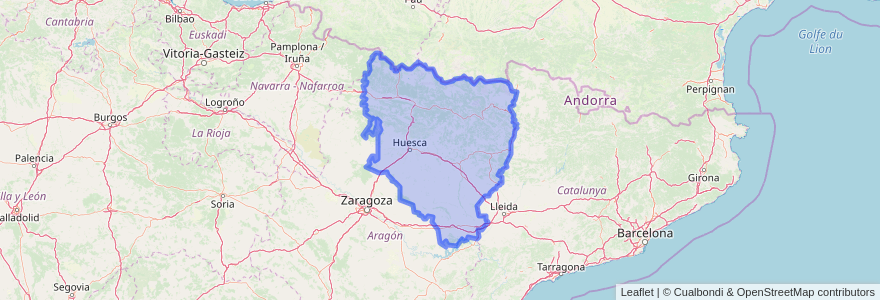 Mapa de ubicacion de Huesca/Uesca.