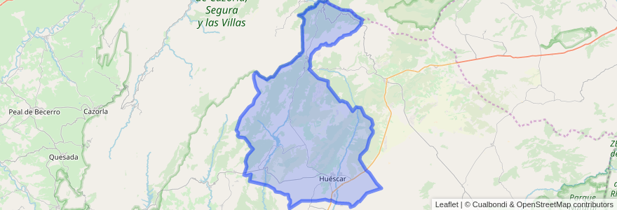 Mapa de ubicacion de Huéscar.