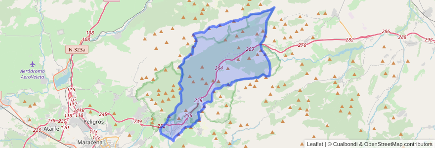 Mapa de ubicacion de Huétor de Santillán.