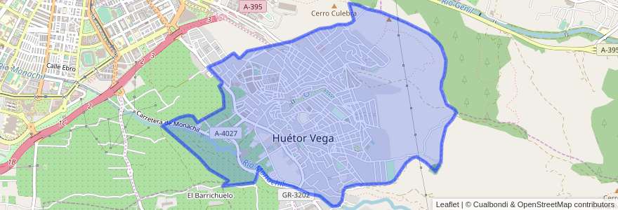 Mapa de ubicacion de Huétor Vega.