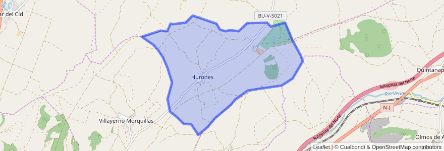 Mapa de ubicacion de Hurones.