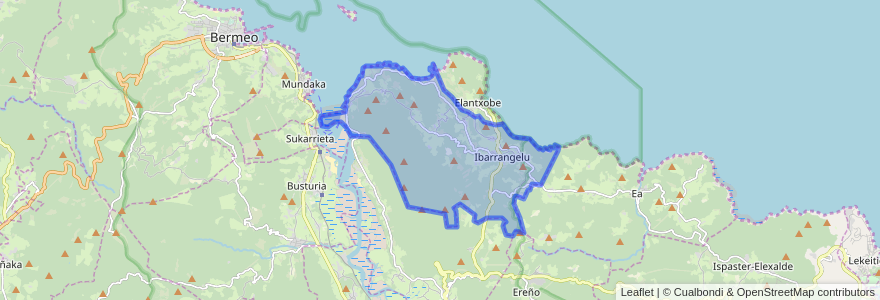 Mapa de ubicacion de Ibarrangelu.