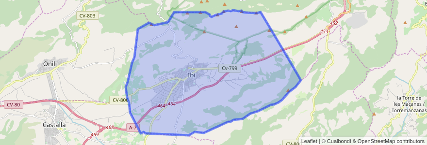 Mapa de ubicacion de Ibi.