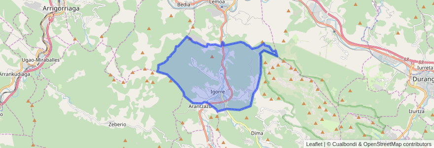 Mapa de ubicacion de Igorre.