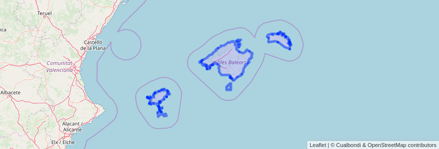 Mapa de ubicacion de Isole Baleari.