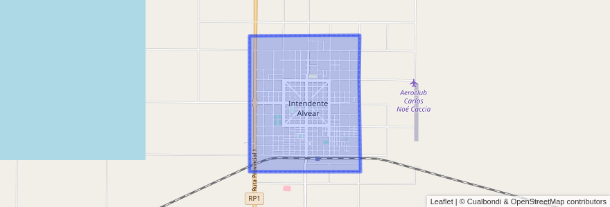 Mapa de ubicacion de Intendente Alvear.