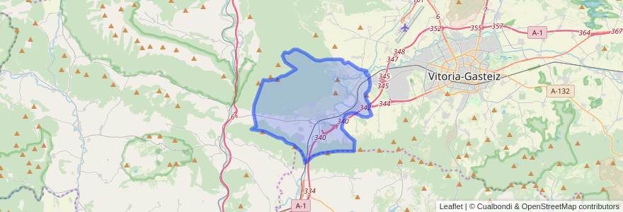 Mapa de ubicacion de Iruña Oka/Iruña de Oca.