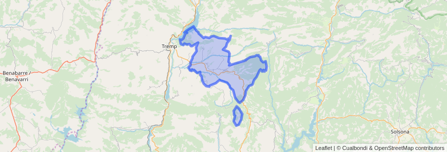 Mapa de ubicacion de Isona i Conca Dellà.