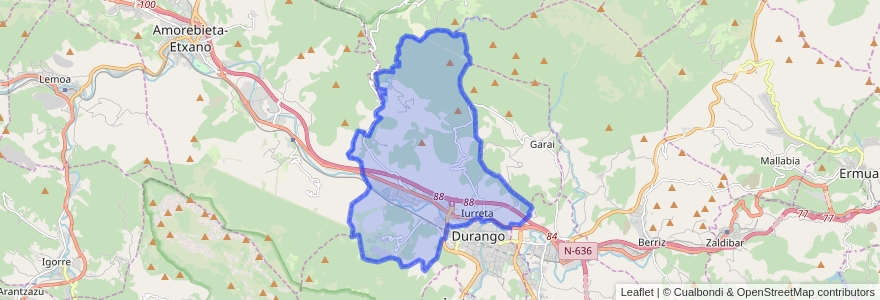 Mapa de ubicacion de Iurreta.