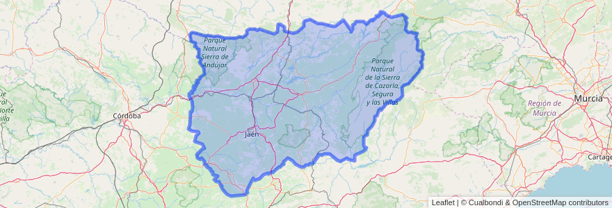 Mapa de ubicacion de Jaén.