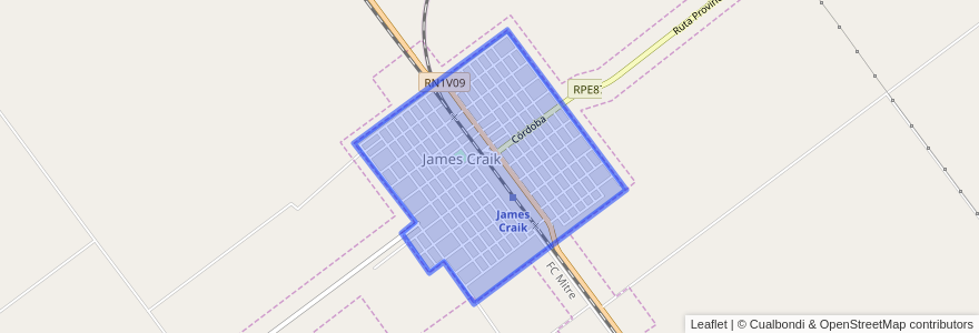 Mapa de ubicacion de James Craik.