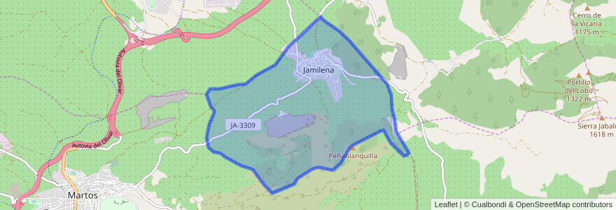 Mapa de ubicacion de Jamilena.