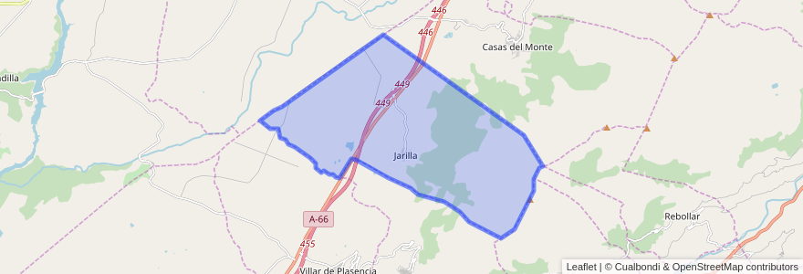 Mapa de ubicacion de Jarilla.