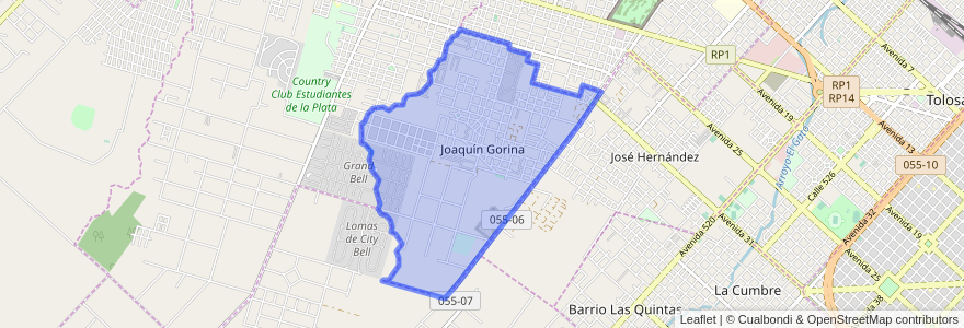 Mapa de ubicacion de Joaquín Gorina.