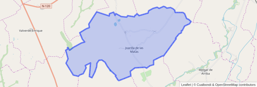 Mapa de ubicacion de Joarilla de las Matas.