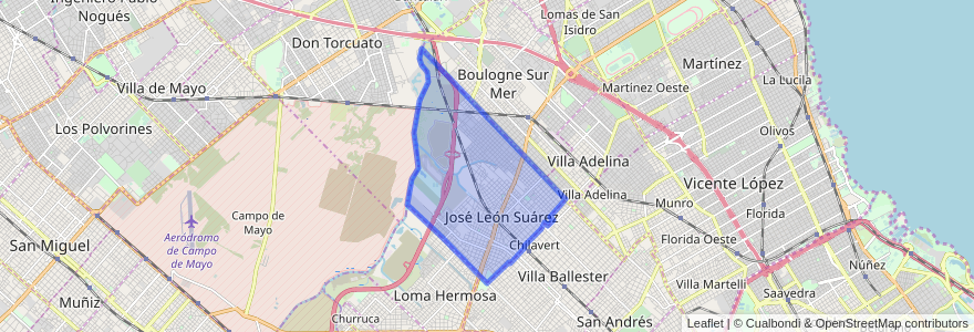 Mapa de ubicacion de José León Suárez.