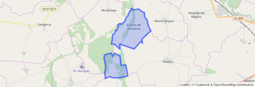 Mapa de ubicacion de Juarros de Riomoros.