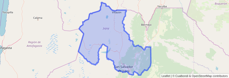 Mapa de ubicacion de Jujuy.