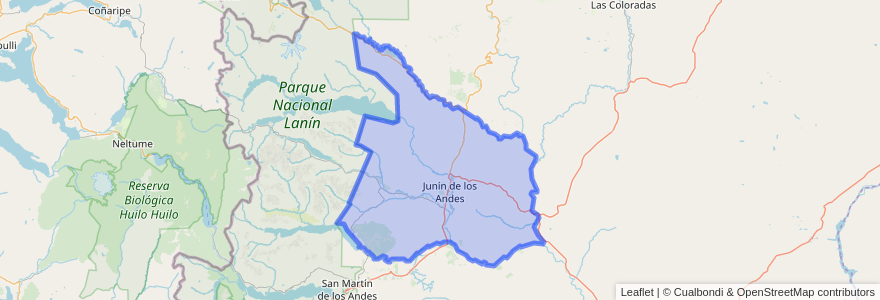 Mapa de ubicacion de Municipio de Junín de los Andes.